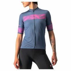 Castelli Maillot Fenice Bleu Acier/Rose